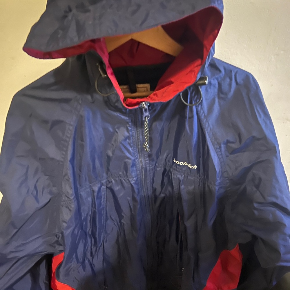 Woolrich Kids Navy and Red Raincoat